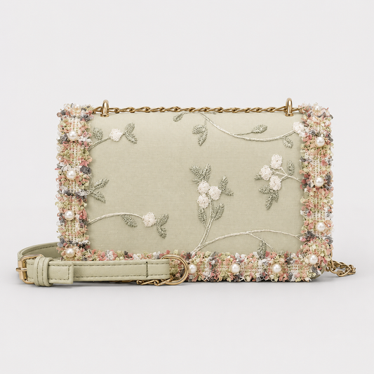 Elegant Floral Embroidered Ladies Shoulder Bag